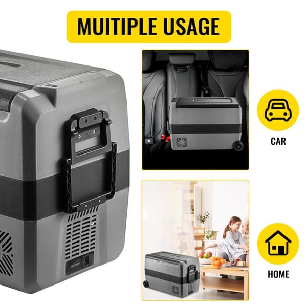 60L 80W 12/24V DC 100-240V AC bärbart bil- och hemkylskåp med kompressor, dubbelzon, APP-kontroll, med bilbatteriskydd
