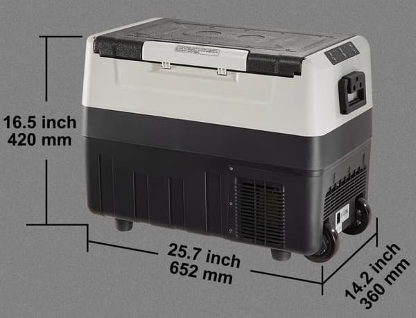 AC 100-240V DC 12/24V 60W 35L bilkylskåp för bil/hem, portabelt minikompressorkylskåp, dubbelzon, snabb kylning, tyst, energisnål