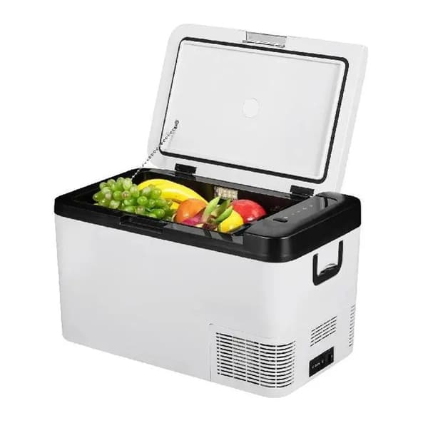 60W 12V/24V -20°C~20°C 25L bilkylskåp med dubbla zoner, portabel frys med appkontroll, effektiv kylning, lågt ljud