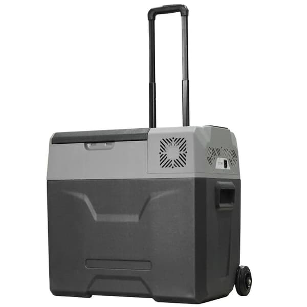 Rootz bilkylskåp - kylbox - pekskärm - 2 hjul - teleskophandtag - bilkylskåp - aluminiumplast - grå - 58,6L x 37,8W x 54,5H cm