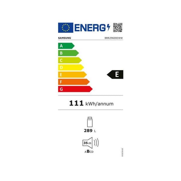 Samsung BRR29600EWW 1-dörrars kylskåp Inbyggd 178 cm