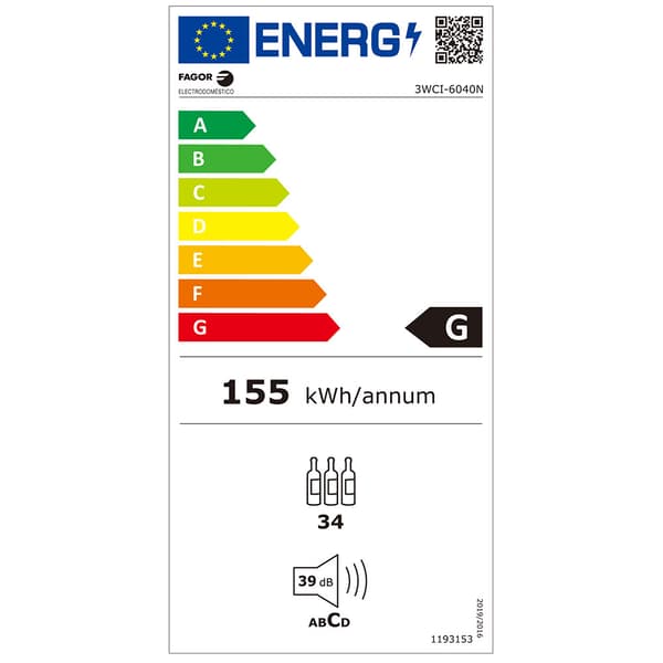 Fagor 3wci-6040n Viinipulloteline Viinijääkaappi  75 Liters / EU Plug