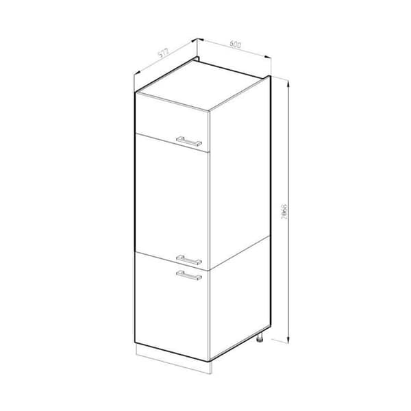 VICCO R-Line Kylskåp Vit/Antracit Glans 60 cm