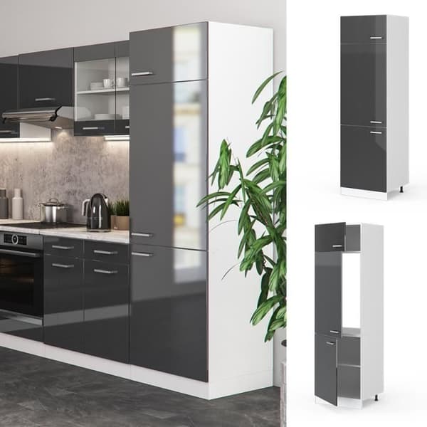 VICCO R-Line Kylskåp Vit/Antracit Glans 60 cm