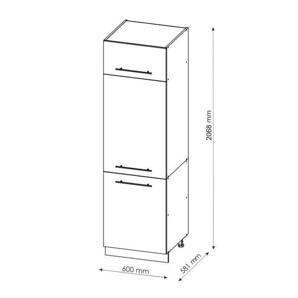 VICCO Fame-Line kylskåp Vit/Antracit 60 cm