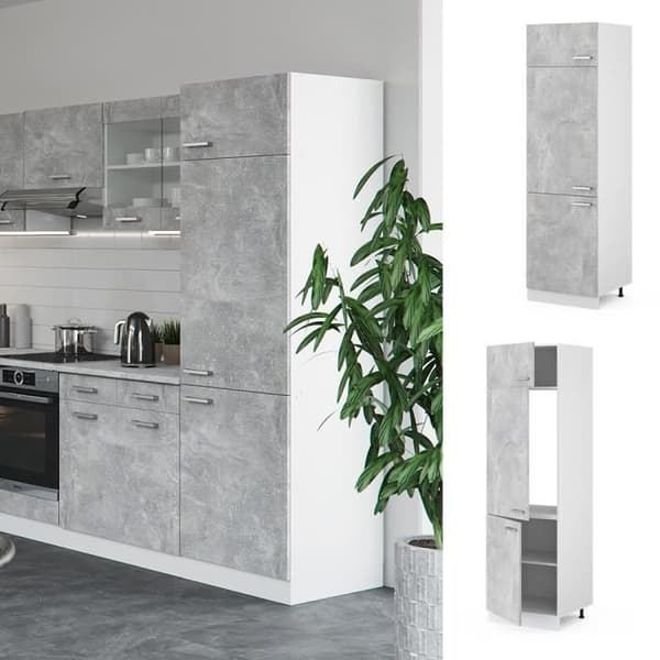 VICCO R-Line kylskåp Vit/Betong 60 cm