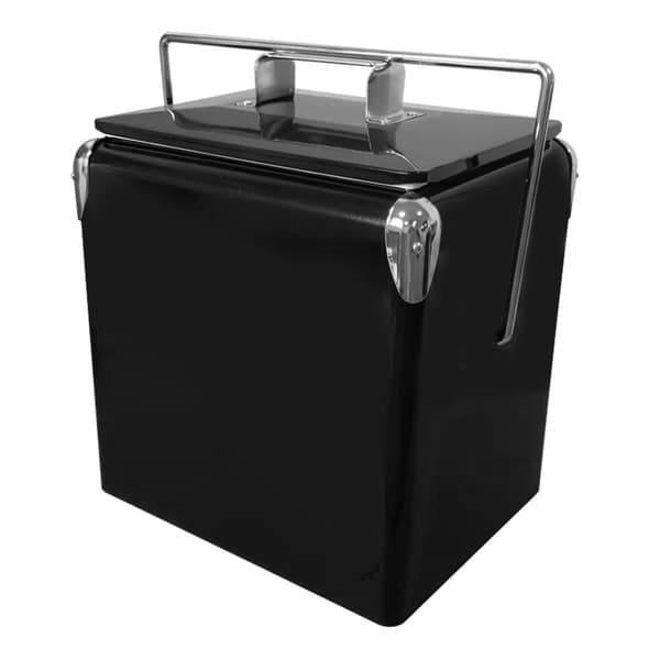 AXI Retro Minikylskåp Svart - Minikylskåp med avtagbar lås och flasköppnare - Kapacitet 13L/10 kg - Minibar kylskåp