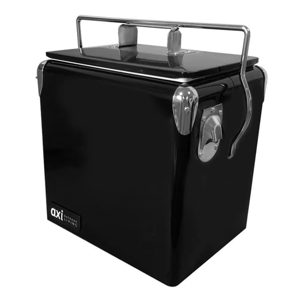 AXI Retro Minikylskåp Svart - Minikylskåp med avtagbar lås och flasköppnare - Kapacitet 13L/10 kg - Minibar kylskåp