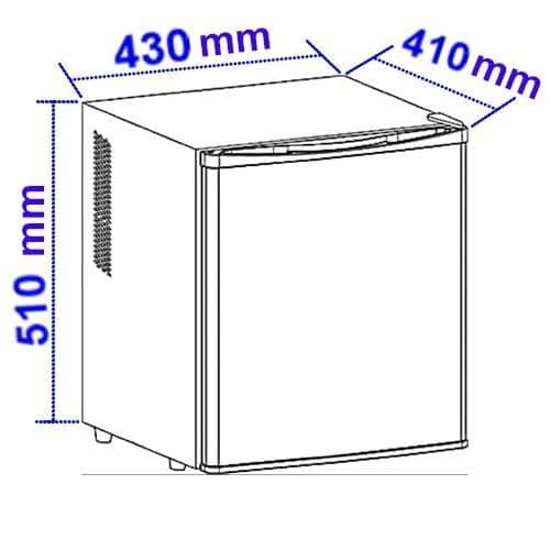 Sirge FRIGO38L0DB Minikylskåp 38L Svart Minibar - Vändbar gångjärnsdörr - L43 x H51 x D41cm [Energiklass F]