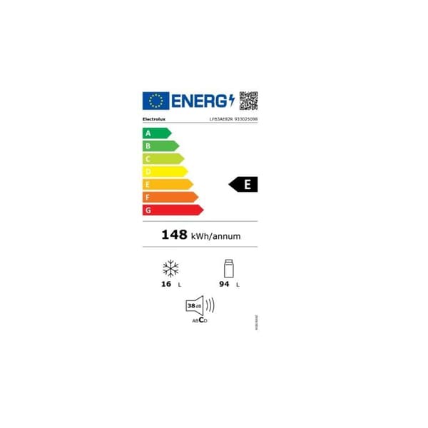 Electrolux Kylskåp 1 dörr 112l statisk vit - LFB3AE82R