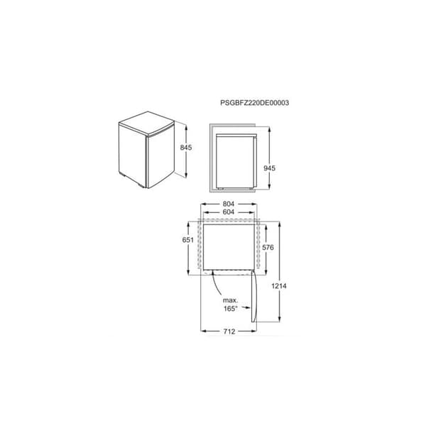 ELECTROLUX Kompakt kylskåp LXB1AE15W1