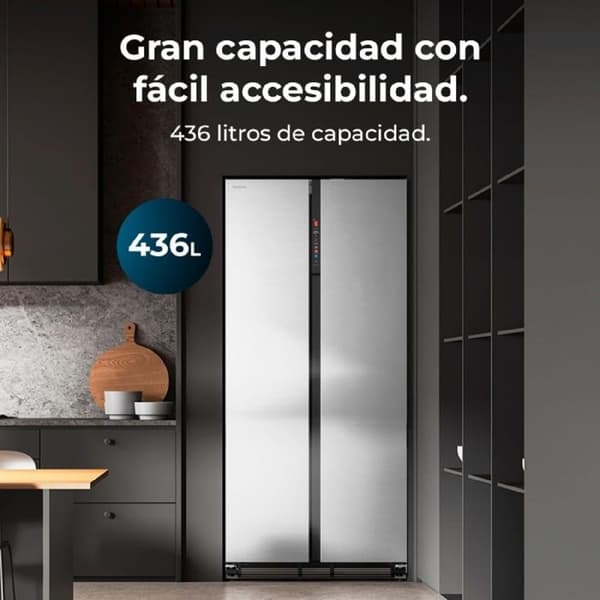 Cecotec Semi-inbyggd kylskåp med 4 dörrar Bolero CoolMarket SBS 436 SBI Inox E