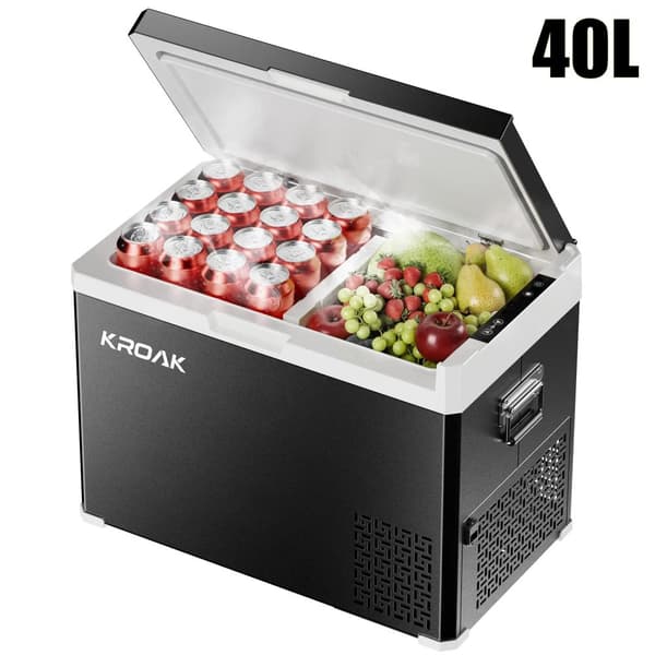 KROAK-auton jääkaappi, kaksoisalueinen jäähdytys, nopea jäähdytysteknologia,40L Standardi