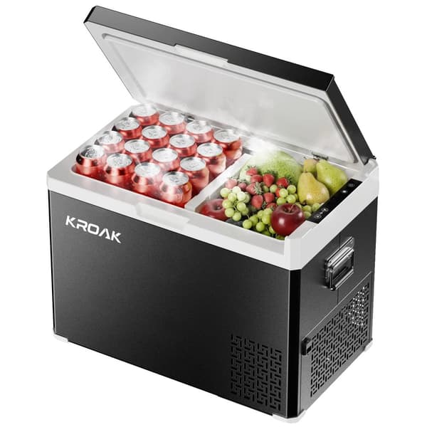 KROAK-auton jääkaappi, kaksoisalueinen jäähdytys, nopea jäähdytysteknologia,40L Standardi