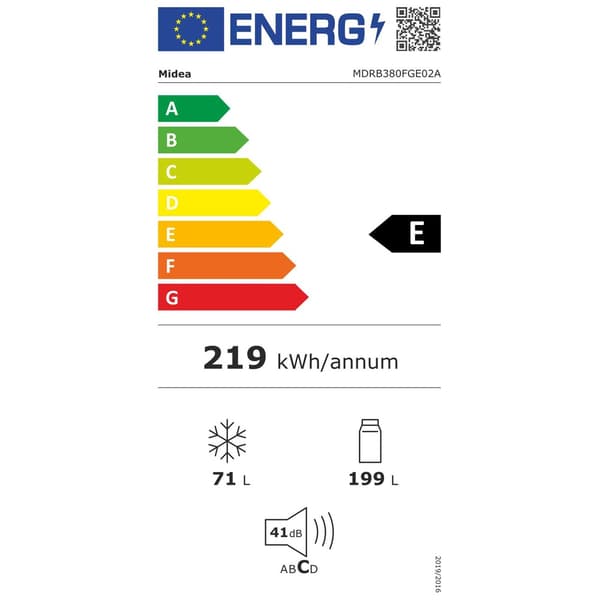 Jääkaappi-pakastin Midea 270L Steel MDRB380FGE02A