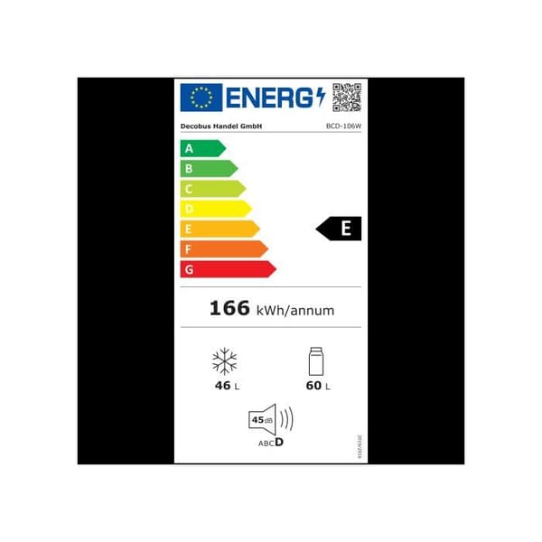 Energisnål mini-kyl på 106 liter, frys på 60 liter + frys på 46 liter