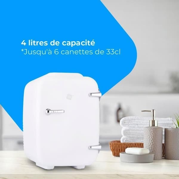 Mini kylskåp bärbart - NK - 4 liter - 220V/12V - Tyst - Avtagbar hylla