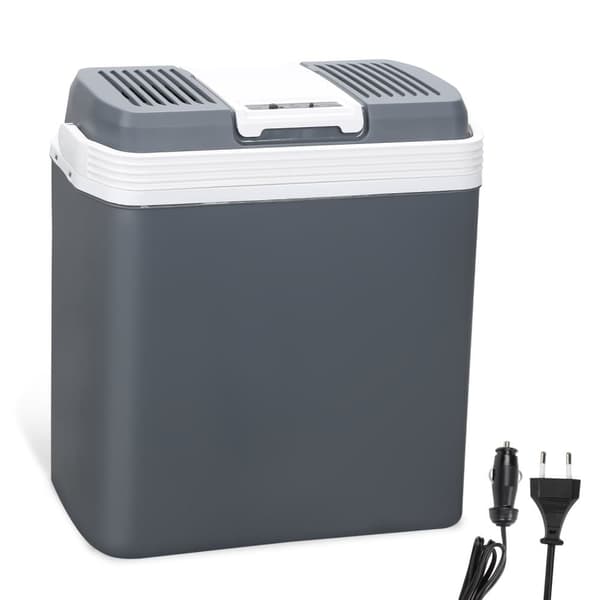 Elektrisk kyl 24L Minikylskåp 230 V och 12 V för camping med bil kyler och värmer ECO Mode Grey