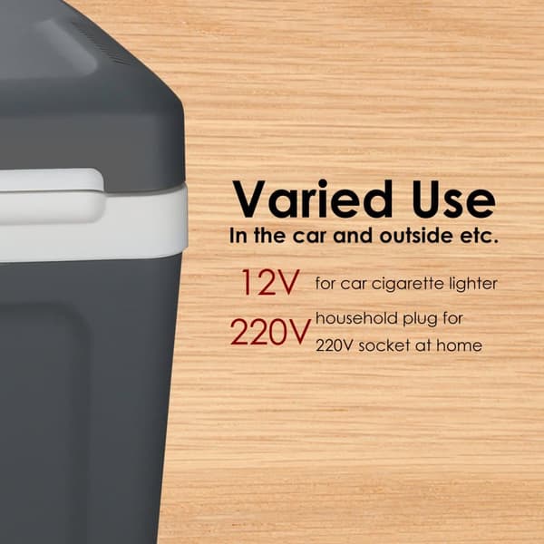 Elektrisk kylbox 32L Minikylskåp 230 V och 12 V för camping med bil kyler och värmer ECO Mode Grey