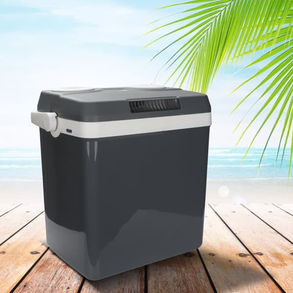 Elektrisk kylbox 32L Minikylskåp 230 V och 12 V för camping med bil kyler och värmer ECO Mode Grey