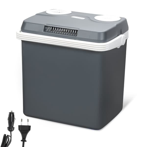 Elektrisk kylbox 32L Minikylskåp 230 V och 12 V för camping med bil kyler och värmer ECO Mode Grey