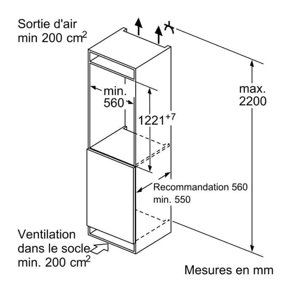 Kylskåp 1 dörr - Siemens - KI42LVFE0 - 187L - LED-belysning - Inbyggd