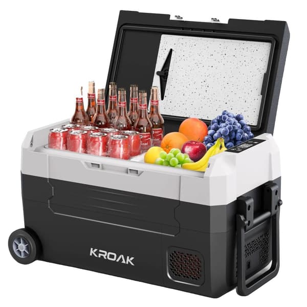 KROAK-auton jääkaappi, kaksoisalue-toiminto, energiatehokas jäähdytys,35L Standard