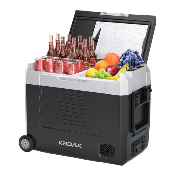 KROAK Bilkøleskab, Dobbelt Zone Funktion, Temperaturkontrol,55L Standard