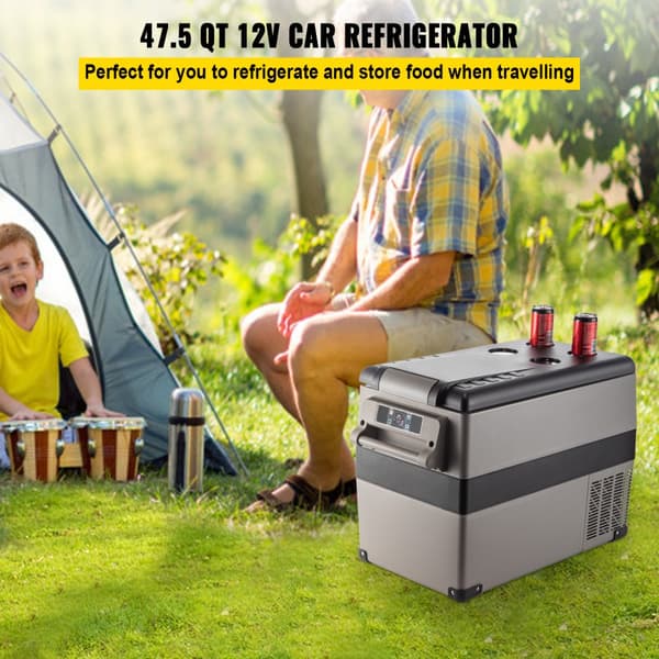 Kannettava autojäähdytin, 45L kapasiteetti, tehokas kompressorijäähdytys, 12V/24V ja AC-vaihtoehdot