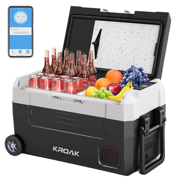 KROAK Bærbar Køleskab, Flere Kapacitetsmuligheder, Bluetooth Funktionalitet,35LBluetooth Version