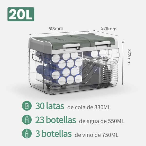 Bilkylskåp, -20℃ till 20℃ temperaturklassning, 12V spänning,20L