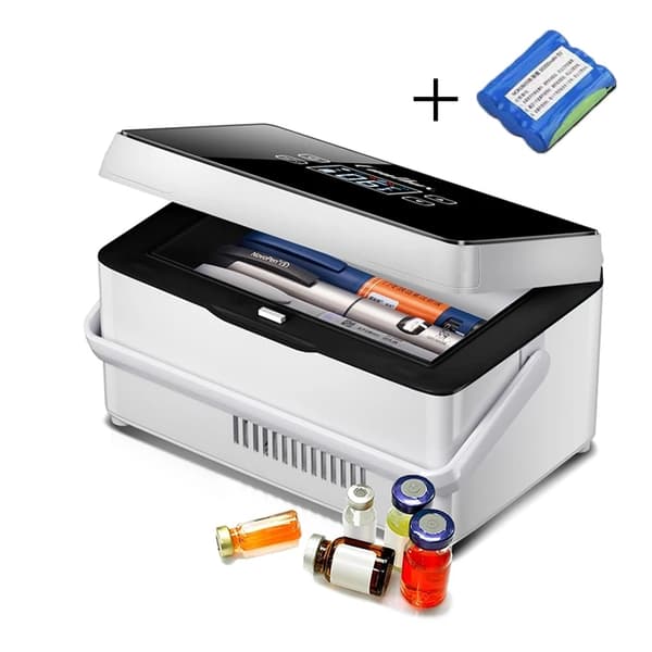 Transportabel Insulin Køler, Genopladeligt 10200mAh Batteri, Pladsbesparende Design,sort