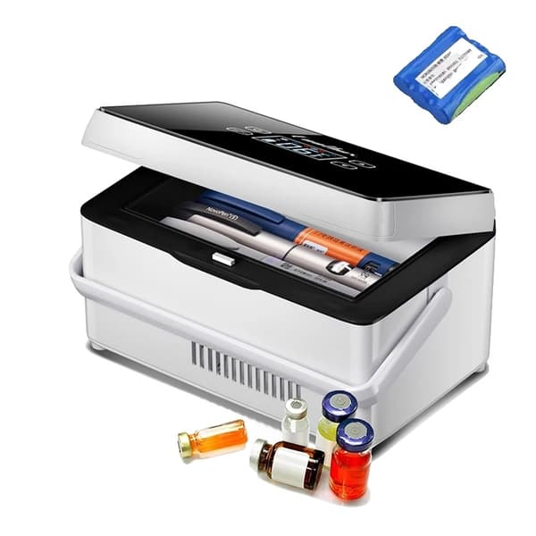 Transportabel Insulin Køler, Genopladeligt 10200mAh Batteri, Pladsbesparende Design,sort