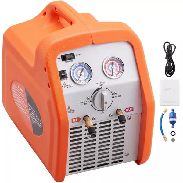3/4 HP 4,85 lbs/min bärbar kylmedelsåtervinningsmaskin med högtrycksskydd, renare och säkrare
