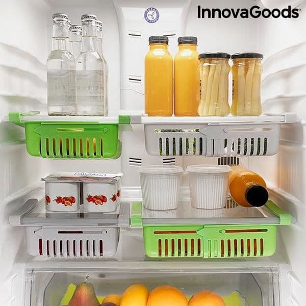 Justerbar förvaring - Innovagoods - Friwer - Paket med 2 - Justerbar längd 20-28 cm - Vit