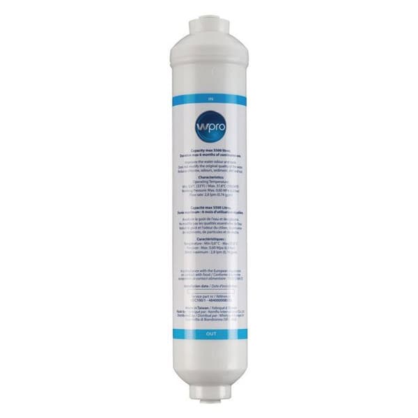 Universalvattenfilter för amerikanskt kylskåp - WPRO - USC100/1 - Kapacitet 5500 liter max - Vit