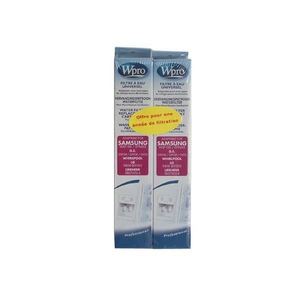 Vattenfilter - WPRO - DA29-10105J - Paket med 2 patroner - Kompatibla med amerikanska kylskåp - Storlek 26,5 cm