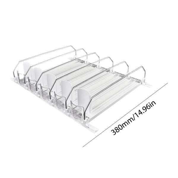 Drikkeorganisator, Justerbar Bredde, E-formet Design,Hvid 380mm 5 sæt