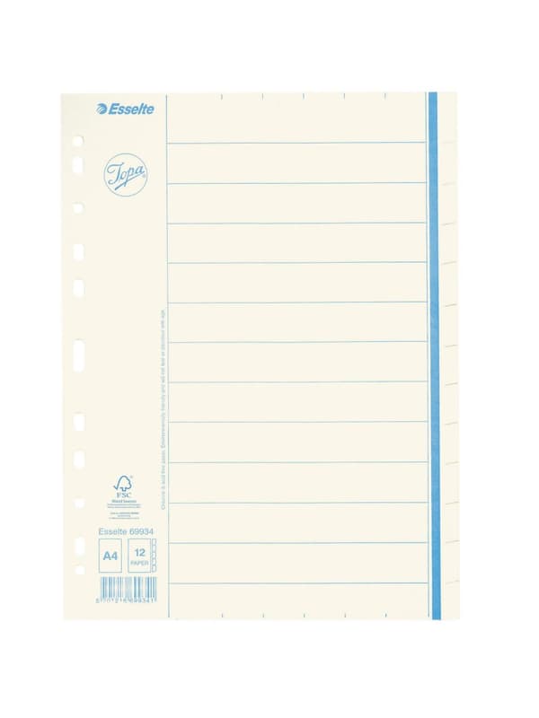 Pappregister JOPA A4 12 flik otr. 10st