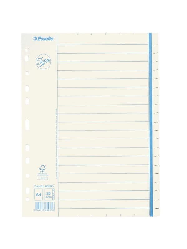 Pappregister JOPA A4 20 flik otr. 10st