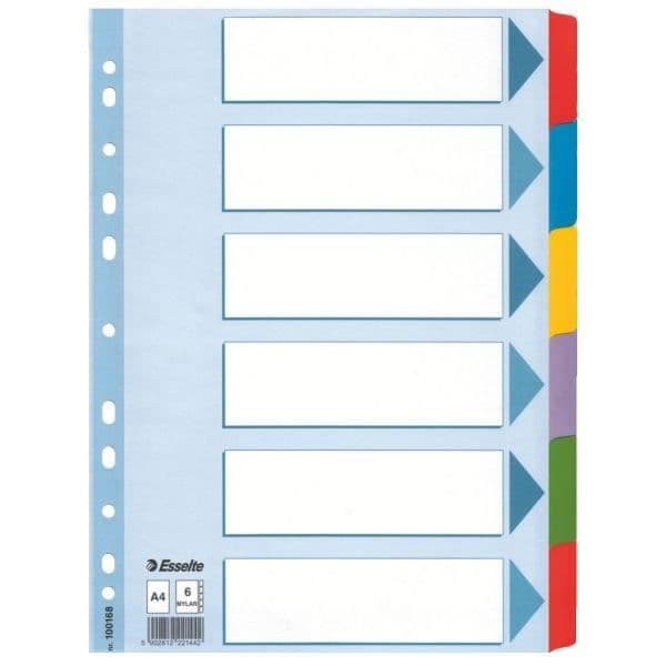 ESSELTE Mylar Divider A4 6 nycklar