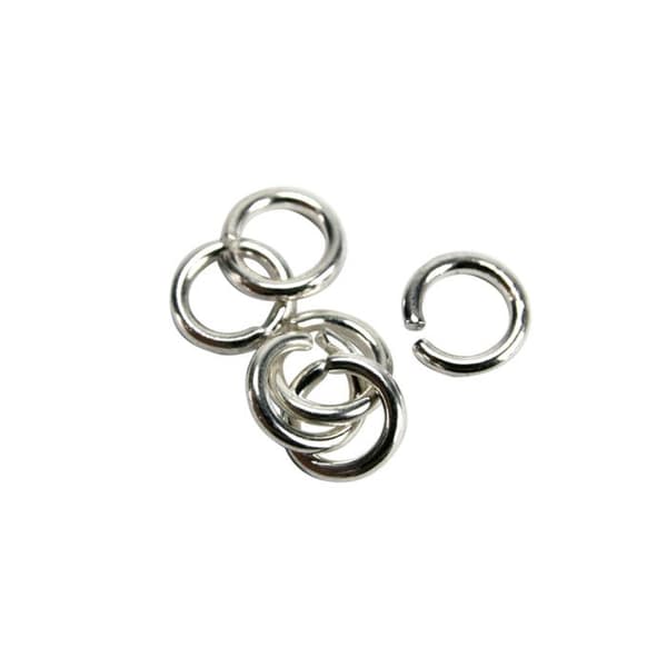 Runda brustna ringar 7 mm Silver 100 stycken