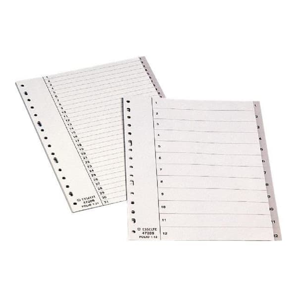 Esselte STD Divider 1-31 Folio Tabbed Grå