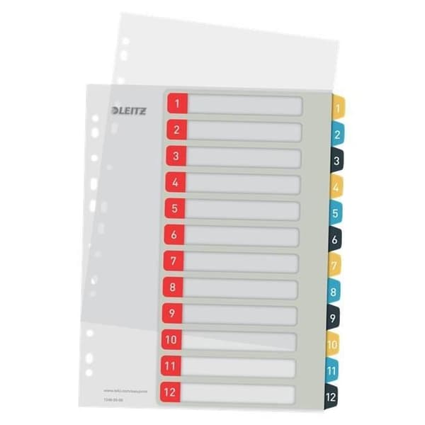 Utskrivbara avdelare - LEITZ - Mysigt - Flerfärgad - 1-12