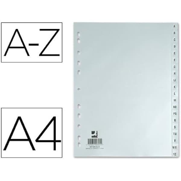 Intercalär - Q-Connect - 932580 - Polypropylen - A4 - Multifunktionshål - Färgade alfabetiska flikar