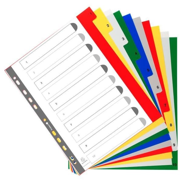 Interkalaire - Exacompta - A4+ - PP - 10 positioner - Färger varierade