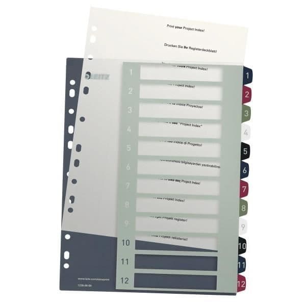 LEITZ utskrivbara extra breda polypropenavdelare
