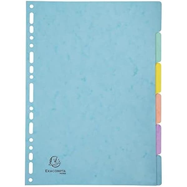Intercalaires Aquarel - Exacompta - Réf. 7706E - Glänzende karte 400g/m2 - 6 flikar - Format A4