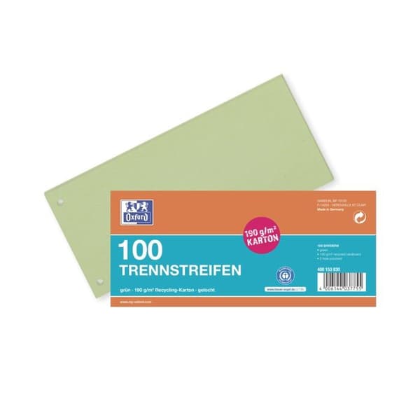 Oxford divider - 400153830 - Förpackning med 100 separeringsremsor i grön perforerad kartong 190 g/m