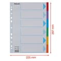 Miniatyrbild 2 av 5: A4-avdelare - Esselte - 6 nycklar - Slitstark 160g/m² kartong - Färgade flikar - Universell perforering